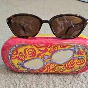 Brighton Tortoise Shell Sunglasses with Vibrant Case